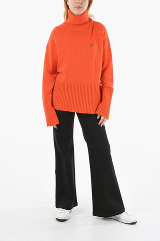 Turtleneck OFF BASIC Oversized Pullover with Ribbed Neck