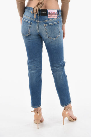Cropped JENNIFER Denims with Distressed Effect 16cm