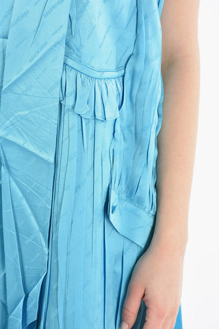 Ribbon Neck Sleeveless Silk Long Dress
