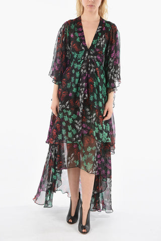 Layered Silk Dress with Jellyfish Print