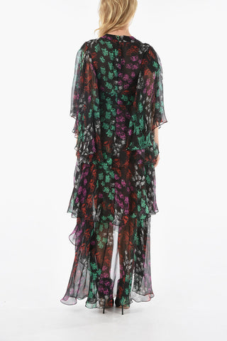 Layered Silk Dress with Jellyfish Print