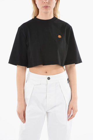 T-Shirt Crop con Toppa Logo TIGER CREST