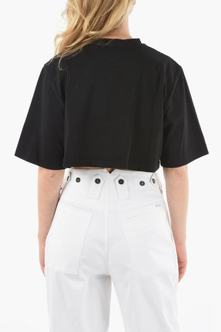 T-Shirt Crop con Toppa Logo TIGER CREST