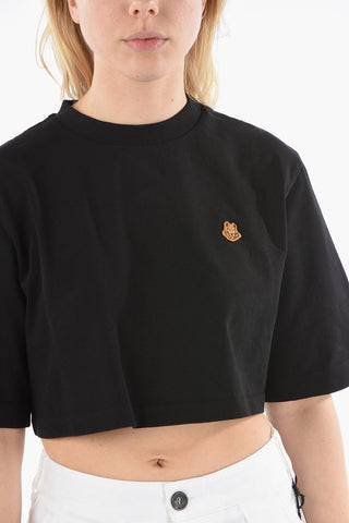 T-Shirt Crop con Toppa Logo TIGER CREST