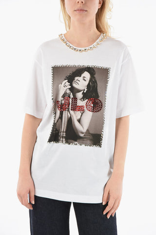 Crystals Neckline JLO Printed T-shirt