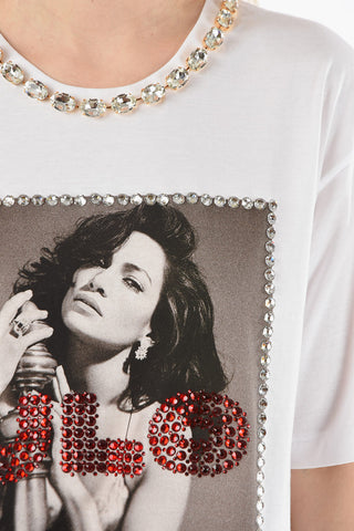Crystals Neckline JLO Printed T-shirt