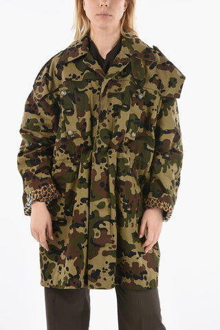 Giubbotto Safari Camouflage con Fodera Leopardata