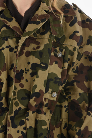 Giubbotto Safari Camouflage con Fodera Leopardata