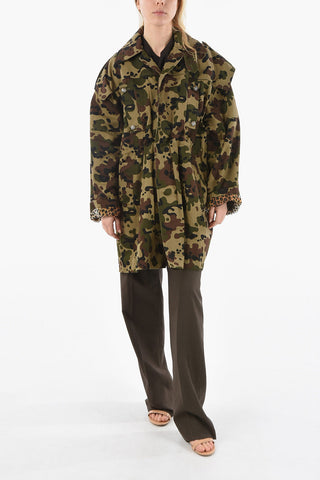 Giubbotto Safari Camouflage con Fodera Leopardata