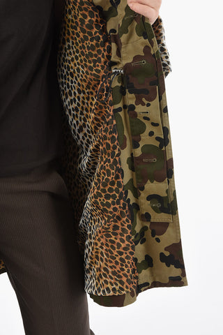 Giubbotto Safari Camouflage con Fodera Leopardata