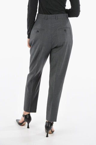 Mohair-blend Straight-leg Tailored Pants with Single Pleat