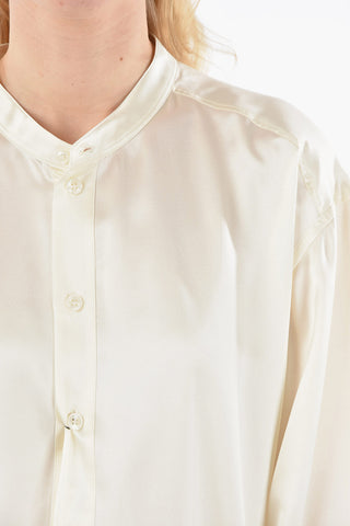 Camicia in Seta con Collo Coreano