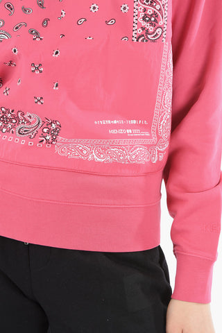 Brushed Cotton Crew-neck Sweatshirt with Bandana Motif