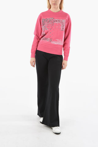 Brushed Cotton Crew-neck Sweatshirt with Bandana Motif