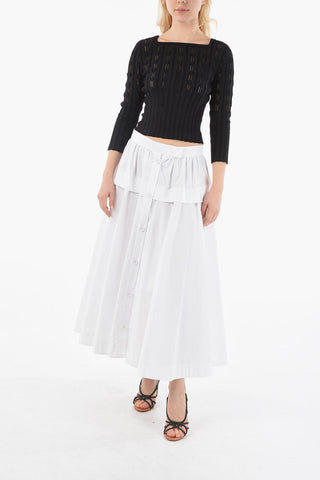 Top Crop Elasticizzato Con Scollo Squadrato