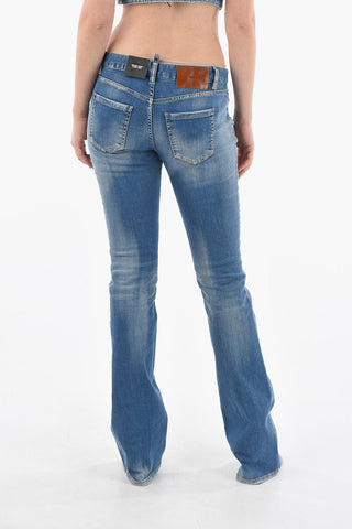 Medium-waisted Flared Denims with Light Wash 24cm