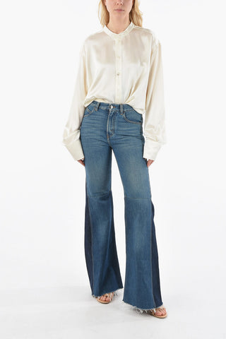 Raw Cut Bottom Flared Fit Jeans 34cm