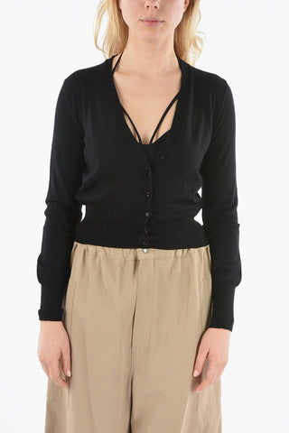 V-Neck Cropped Cardigan