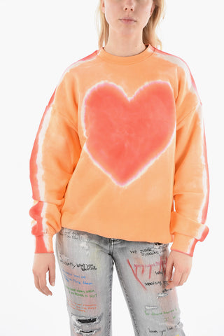 Brushed Cotton Tie Dye Crewneck Sweater
