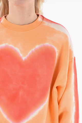 Brushed Cotton Tie Dye Crewneck Sweater