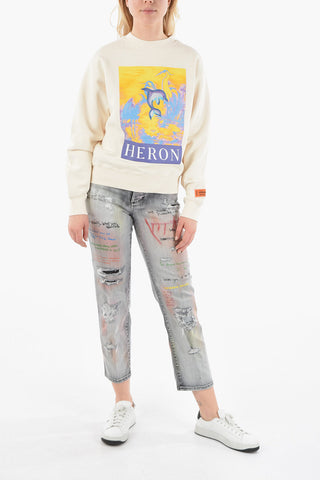 Maxi Print DOLPHIN Crew Neck Sweatshirt