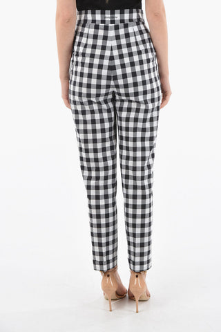 Checkered Straight Fit High Waisted Pants