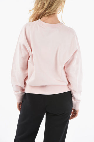 Fleeced-cotton Crewneck Sweatshirt with TIGER CREST Logo Patch
