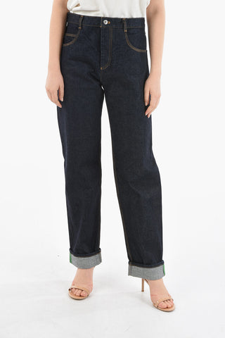Straight-leg Denims with Dark-wash and Selvedge 21cm
