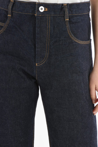 Straight-leg Denims with Dark-wash and Selvedge 21cm
