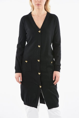 COUTURE! Virgin-wool Cardigan Dress with Teddy Bear Buttons