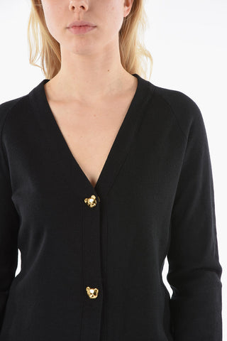 COUTURE! Virgin-wool Cardigan Dress with Teddy Bear Buttons