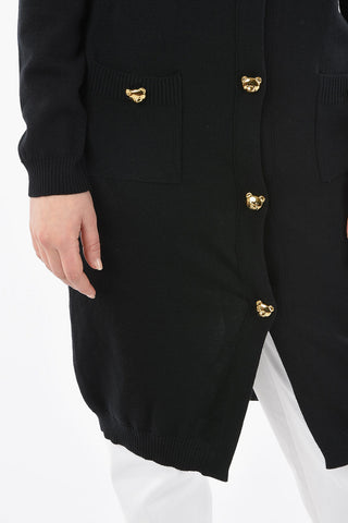 COUTURE! Virgin-wool Cardigan Dress with Teddy Bear Buttons