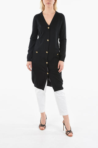 COUTURE! Virgin-wool Cardigan Dress with Teddy Bear Buttons
