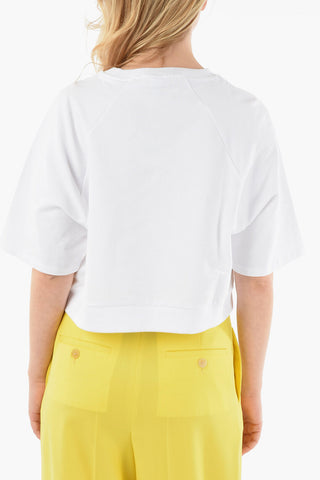 Crew-neck SWIM T-shirt with Logo Patch