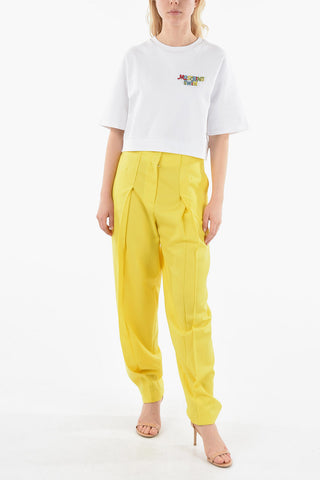Crew-neck SWIM T-shirt with Logo Patch