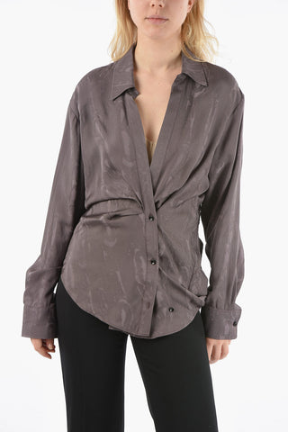 Camicia a Portafoglio in Satin Jacquard