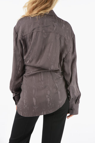 Camicia a Portafoglio in Satin Jacquard