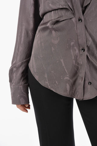 Camicia a Portafoglio in Satin Jacquard