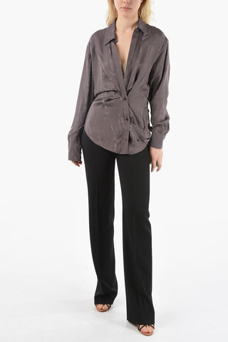 Camicia a Portafoglio in Satin Jacquard