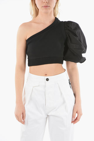 One Shoulder Top with Puffed Sleeve