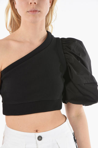 One Shoulder Top with Puffed Sleeve