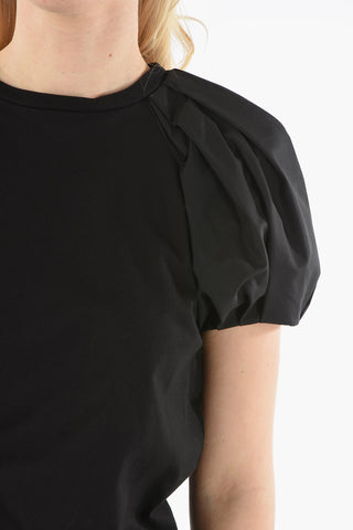 Crewneck T-shirt with Puffed Sleeve