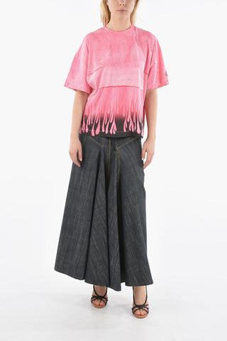 Boxy Fit T-shirt with Printed Flames