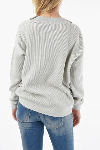 V-Neck Ribbed Cardigan