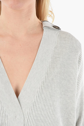 V-Neck Ribbed Cardigan
