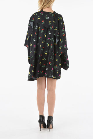 Floral Printed Long Sleeve V Neck Dress