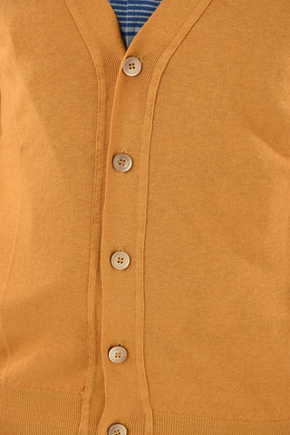 V-Neck Cotton and Flax Cardigan