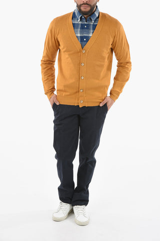 Cardigan in Cotone e Lino con Scollo a V