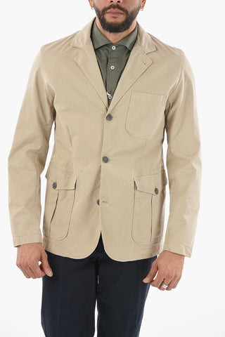 cotton twill notch lapel 3-button blazer