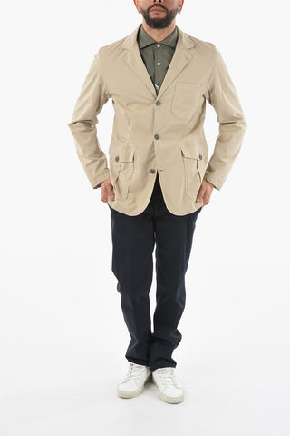 cotton twill notch lapel 3-button blazer